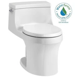 Kohler K-4007-0 San Souci 1-piece 1.28 GPF Single Flush Round Toilet - White