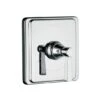 Kohler K-T13173-4A-BN Pinstripe Pure Design Thermostatic Valve Trim W/Lever Handle - Brushed Nickel (Pictured In Chrome)