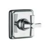 Kohler K-T13175-3A-BN Pinstripe Pure Design Transfer Vavle Trim W/Cross Handle - Brushed Nickel (Pictured In Chrome)