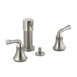 Kohler K-10279-4A-BN Forte Bidet Faucet With Traditional Lever Handles Vibrant Brushed Nickel