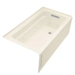 Kohler K-1122-RA-47 Archer 5' Whirlpool With Integral Apron And Right Hand Drain - Almond