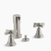 Kohler K-13142-3B-BN Pinstripe Bidet Faucet With Cross Handles - Brushed Nickel