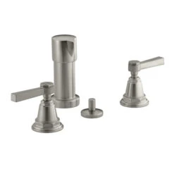 Kohler K-13142-4B-BN Pinstripe Bidet Faucet With Lever Handles - Brushed Nickel