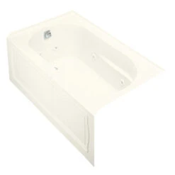 K-1357-LA-96 Kohler Devonshire 60" X 32" Alcove Whirlpool With Integral Apron And Left Hand Drain - Biscuit