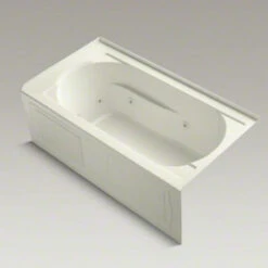 Kohler K-1357-RA-96 Devonshire 60" X 32" Alcove Whirlpool With Integral Apron And Right Hand Drain - Biscuit