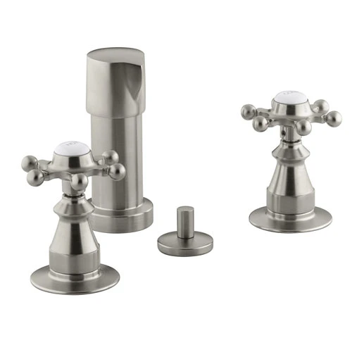 Kohler K-142-3-BN Antique Fixture-Mount Bidet Faucet W/Six Prong Handles - Brushed Nickel 1 Kohler K-142-3-BN Antique Fixture-Mount Bidet Faucet W/Six Prong Handles - Brushed Nickel
