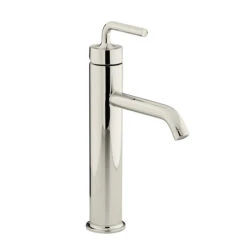 Kohler K-14404-4A-SN Purist One Handle Lavatory Faucet With Straight Lever Handle - Polished Nickel