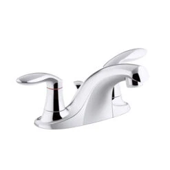 Kohler K-15241-4DRA-CP Coralais Two Handle Centerset Lavatory Sink Faucet With Plastic Pop-up Drain And Lift Rod - Chrome