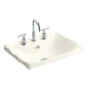 Kohler K-19029-8-96 Escale Self-Rimming L Avatory With 8" Centers - Biscuit
