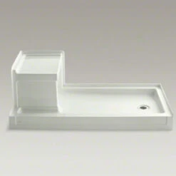 Kohler K-1976-NY Tresham 60" X 32" Single Threshold Right Hand Drain Shower Base With Integral Left Hand Seat - Dune
