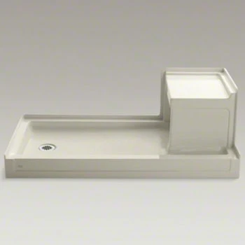 Kohler K-1977-47 Tresham 60" X 32" Single Threshold Left Hand Drain Shower Base With Integral Right Hand Seat - Almond 1 Kohler K-1977-47 Tresham 60" X 32" Single Threshold Left Hand Drain Shower Base With Integral Right Hand Seat - Almond