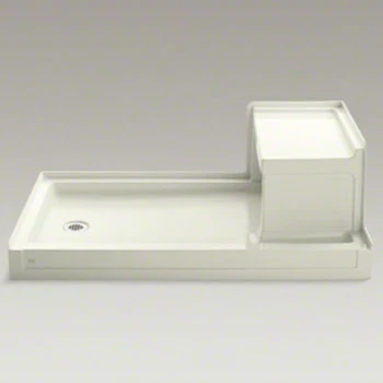 Kohler K-1979-96 Tresham 60" X 36" Single Threshold Left Hand Drain Shower Base With Integral Right Hand Seat - Biscuit 1 Kohler K-1979-96 Tresham 60" X 36" Single Threshold Left Hand Drain Shower Base With Integral Right Hand Seat - Biscuit