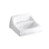 Kohler K-2005-R-0 Kingston Wall-mount/Concealed Arm Carrier Lavatory Sink With 4 In Centerset Faucet Hole And Right-hand Soap Dispenser Hole - White