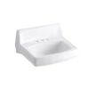 Kohler K-2032-N-0 Greenwich 20-3/4 In X 18-1/4 In Wall-mount/Concealed Arm Carrier Lavatory Sink With 4 In Centerset Faucet Holes And No Overflow - White