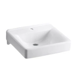 Kohler K-2084-N-0 Soho 20 In X 18 In Wallmount/Concealed Arm Carrier Bathroom Sink With Single Faucet Hole - White