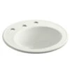 Kohler K-2202-8-NY Brookline 19" Diameter Drop-in Lavatory Sink With 8" Widespread Faucet Holes - Dune