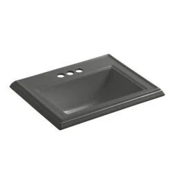 Kohler K-2241-4-58 Memoirs Classic Drop-in Lavatory Sink With 4 In Centerset Faucet Holes - Thunder Grey