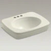 Kohler K-2340-4-96 Bancroft Pedestal Lavatory Basin With 4" Centerset Faucet Holes - Biscuit