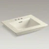 Kohler K-2344-4-47 Memoirs Stately Pedestal Top With 4" Centerset Faucet Holes - Almond