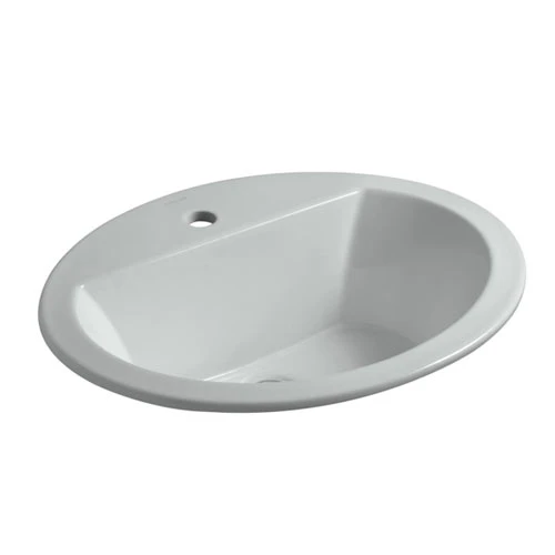 Kohler K-2699-1-95 Bryant Oval Self-Rimming Lavatory Sink With Single Faucet Hole - Ice Grey 1 Kohler K-2699-1-95 Bryant Oval Self-Rimming Lavatory Sink With Single Faucet Hole - Ice Grey