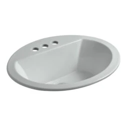 Kohler K-2699-4-95 Bryant Oval Self-Rimming Lavatory Sink With 4" Centerset Faucet Holes - Ice Grey