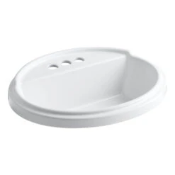 Kohler K-2992-4-0 Tresham Oval Self-Rimming Lavatory With 4" Centerset Faucet Drilling - White