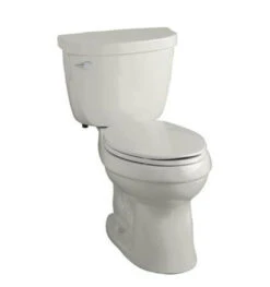 Kohler K-3609-95 Cimarron Comfort Height Elongated 1.28 Gpf Toilet With Class Six Technology And Left-Hand Trip Lever, Less Seat - Ice Grey