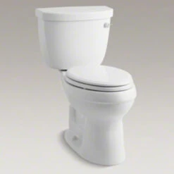 Kohler K-3609-RA-0 Cimarron Comfort Height Elongated 1.28 Gpf Toilet With Class Six Technology And Right-Hand Trip Lever, Less Seat - White