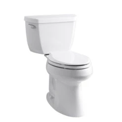 Kohler K-3713-0 Highline Classic Comfort Height Two Piece Elongated Toilet With Class Five Flush Technology And Left Hand Trip Lever - White