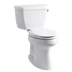 Kohler K-3713-RA-0 Highline Comfort Height Two Piece Elongated 1.28 Gpf Toilet With Class Five Flush Technology And Right Hand Trip Lever - White