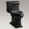 Kohler K-3812-7 Memoirs Comfort Height One-Piece Elongated 1.28 Gpf Toilet With Classic Design - Black