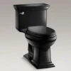 Kohler K-3813-7 Memoirs Comfort Height One-Piece Elongated 1.28 Gpf Toilet With Stately Design - Black