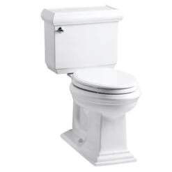 Kohler K-3816-0 Memoirs Comfort Height Two Piece Elongated 1.28 Gpf Toilet With Classic Design - White