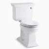 Kohler K-3817-RA-0 Memoirs Stately Comfort Height Two-piece Elongated 1.28 Gpf Chair Height Toilet With Right-Hand Trip Lever - White