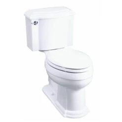 Kohler K-3837-7 Devonshire Comfort Height Two Piece Elongated 1.28 Gpf Toilet - Black (Pictured In White)