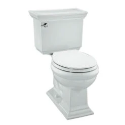 Kohler K-3933-0 Memoirs Comfort Height Two Piece Round Front 1.28 GPF Toilet With Stately Design - White
