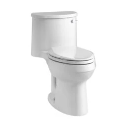 Kohler K-3946-RA-0 Adair Comfort Height One Piece Elongated 1.28 GPF Toilet With Aqua Piston Flush Technology And Right Hand Trip Lever - White