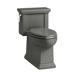 Kohler K-3981-58 Tresham Comfort Height Skirted One-Piece Compact Elongated 1.28 Gpf Toilet With Left Hand Trip Lever - Thunder Grey