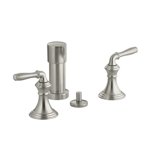 Kohler K-412-4-BN Devonshire Two Handle Vertical Spray Bidet Faucet - Brushed Nickel (Pictured In Chrome) 1 Kohler K-412-4-BN Devonshire Two Handle Vertical Spray Bidet Faucet - Brushed Nickel (Pictured In Chrome)