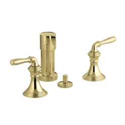 Kohler K-412-4-PB Devonshire Two Handle Vertical Spray Bidet Faucet - Polished Brass