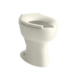 Kohler K-4301-L-96 Highcrest 16-1/2 In Elongated Toilet Bowl With Rear Inlet And Bedpan Lugs, Requires Seat - Biscuit