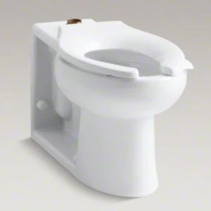 Kohler K-4388-0 Anglesey 1.6 Gpf Flushometer Elongated Bowl With Integral Seat And Top Spud - White 1 Kohler K-4388-0 Anglesey 1.6 Gpf Flushometer Elongated Bowl With Integral Seat And Top Spud - White