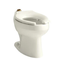 Kohler K-4406-L-96 Wellworth 1.6 Or 1.28 Gpf Flushometer Valve Elongated Flushometer Toilet Bowl - Biscuit
