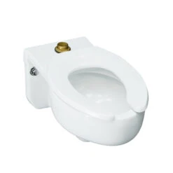 Kohler K-4450-C-0 Stratton Wallmounted 3.5 Gpf Water Guard Flushometer Valve Elongated Blow Out Toilet Bowl With Top Inlet - White