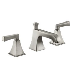 Kohler K-454-4V-BN Memoirs Widespread Lavatory Faucet W/Deco Lever Handles - Brushed Nickel