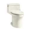 Kohler K-5172-96 San Souci Comfort Height One Piece Compact Elongated 1.28 Gpf Toilet With AquaPiston Flushing Technology And Left Hand Trip Lever - Biscuit