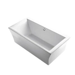 Kohler K-6367-0 Stargaze 72" X 36" Freestanding Bath With Fluted Shroud And Center Drain - White