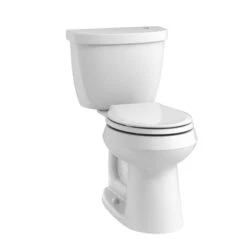 Kohler K-6418-0 Cimarron Comfort Height Two Piece Round Front 1.28 Gpf Touchless Toilet With AquaPiston Flushing Technology - White