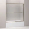 Kohler K-702200-L-ABV Fluence 59-5/8" X 58-5/16" Frameless Sliding Bath Door With Crystal Clear Glass - Anodized Brushed Bronze