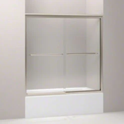 Kohler K-702200-L-ABV Fluence 59-5/8" X 58-5/16" Frameless Sliding Bath Door With Crystal Clear Glass - Anodized Brushed Bronze